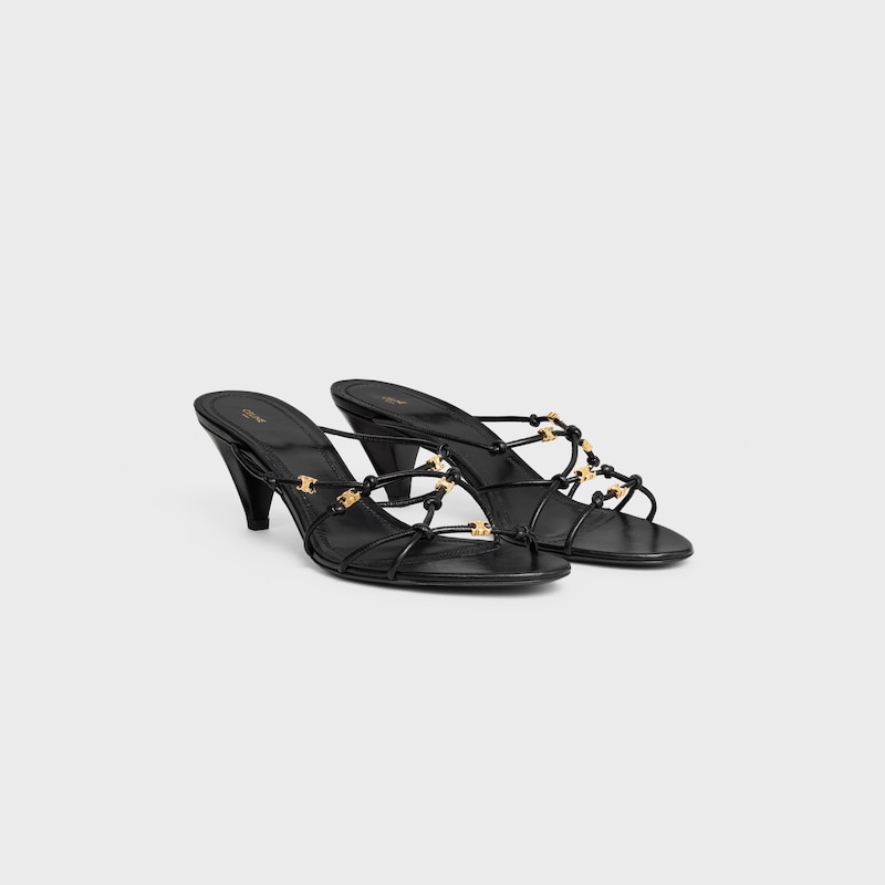 SANDALIA CON TAC&Oacute;N UPTOWN DE PIEL DE CABRA - NEGRO -  - 1 | CELINE