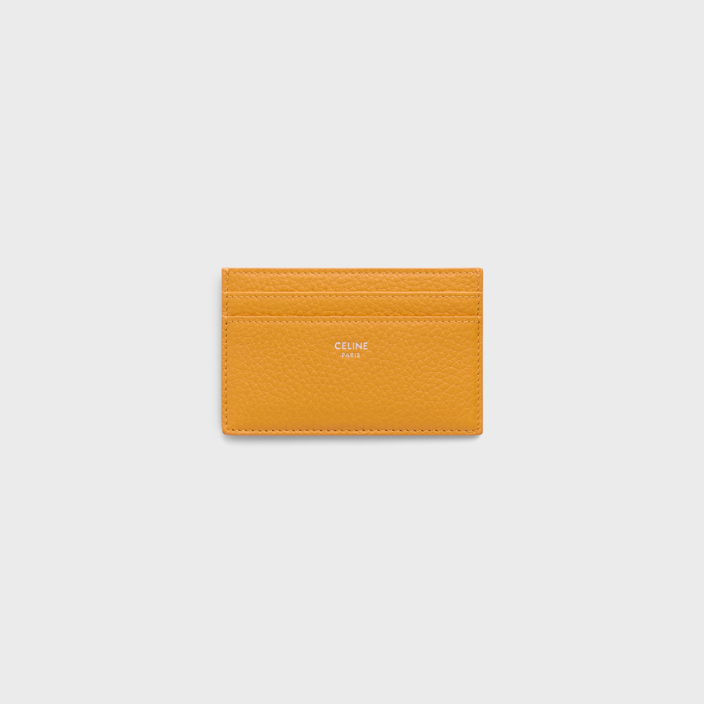 CARD HOLDER IN GRAINED CALFSKIN - MERIGOLD | CELINE