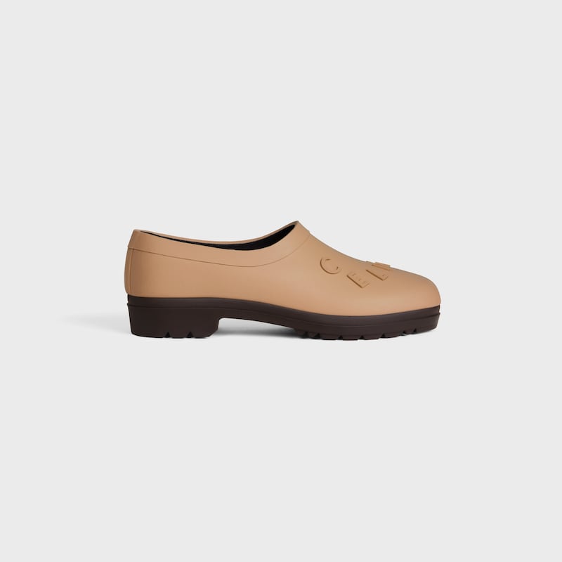 GARDEN CLOG IN NATURAL RUBBER - Beige / Dark Brown -  - 1 | CELINE