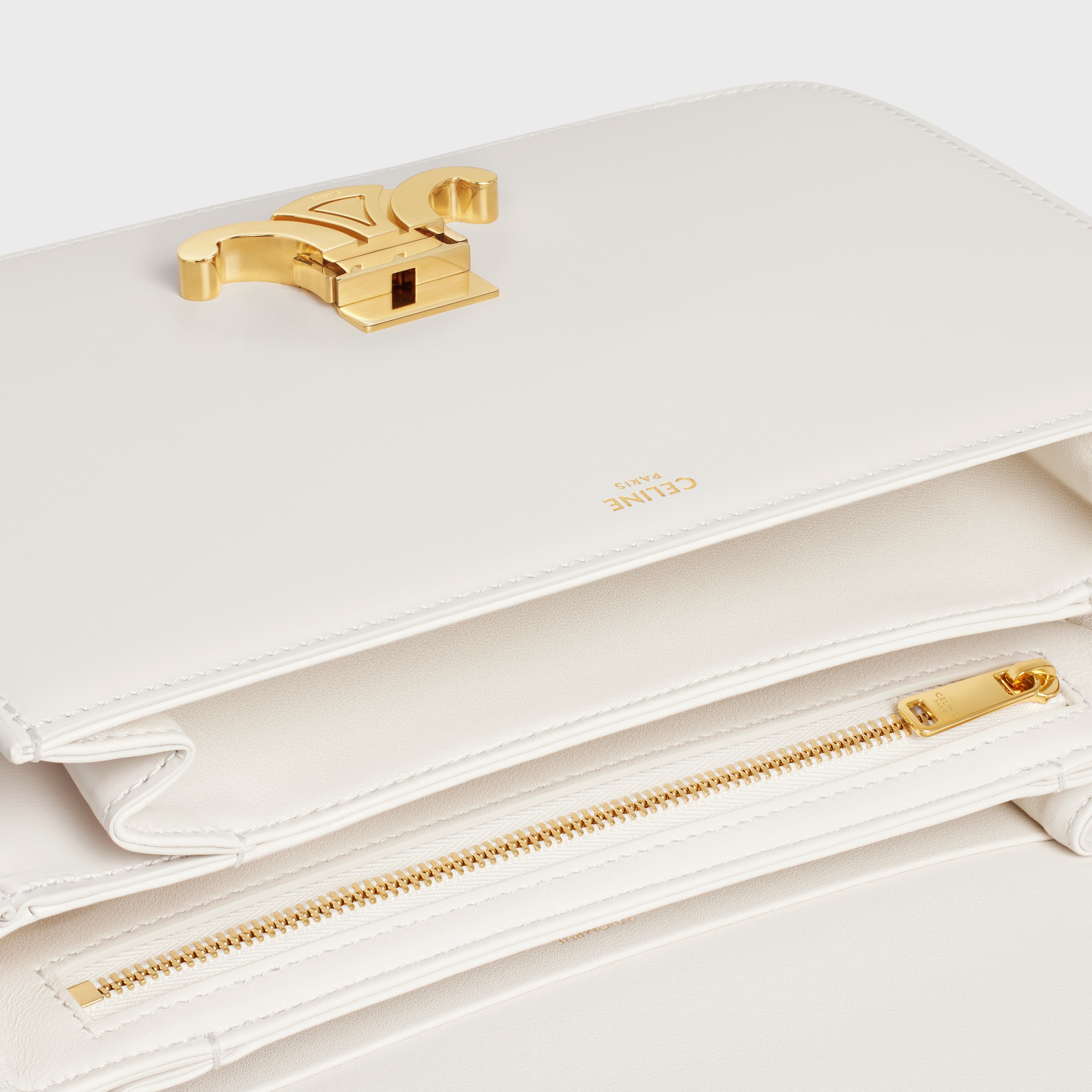 CLASSIQUE TRIOMPHE BAG IN shiny calfskin - RICE | CELINE