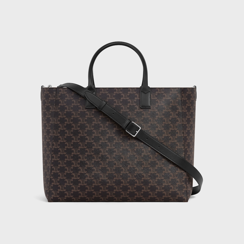 標誌印花及牛皮革大型Cabas手袋 - 黑色 - 商務及旅行袋 - 1 | CELINE