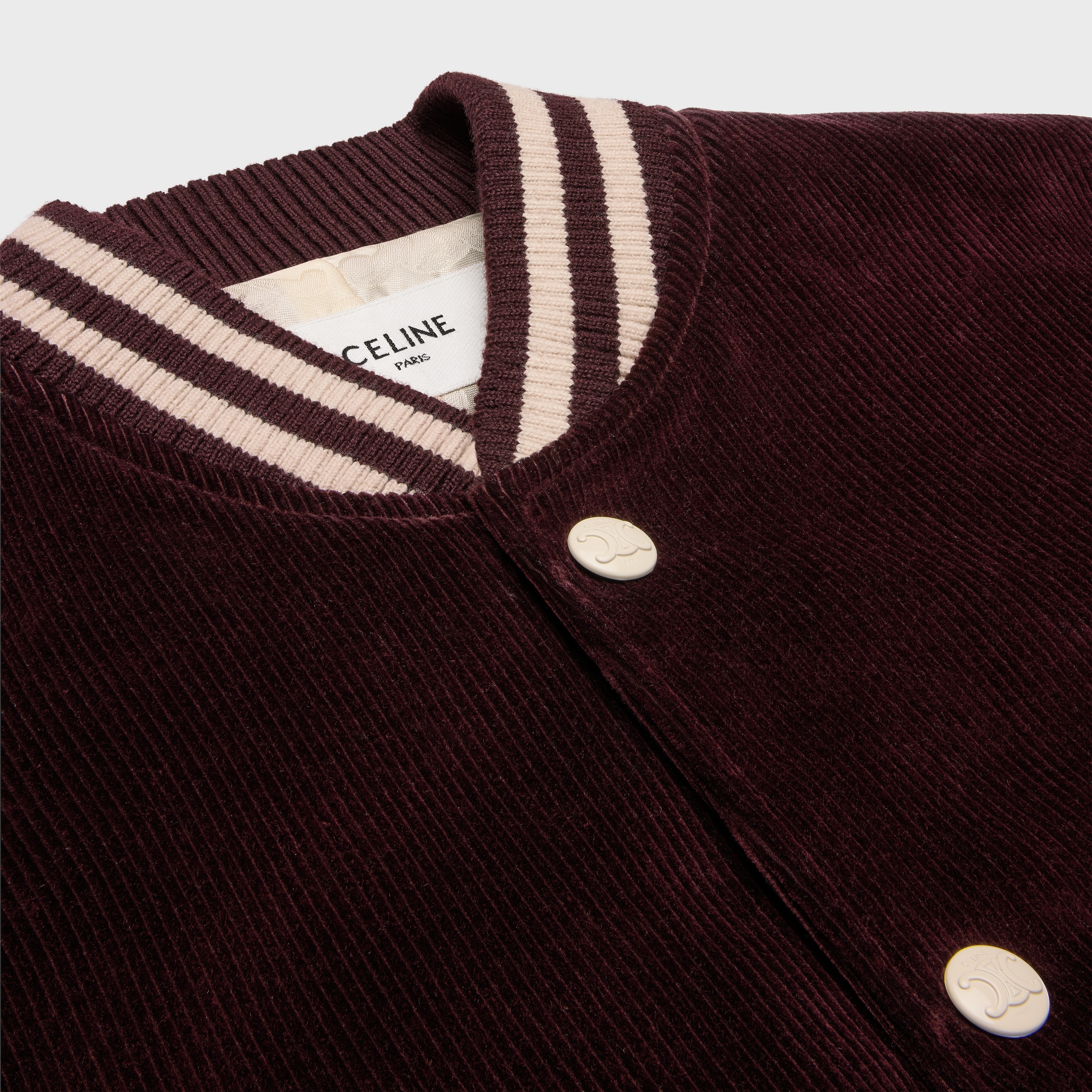 関税込 CELINE loose teddy jacket in triomphe corduroy TEDDY JACKET IN CORDUROY - BLACK | CELINE