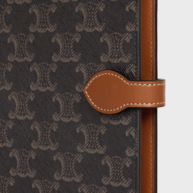 Triomphe帆布及小牛皮大型筆記簿封套 - 棕黃色 - 文具 - 1 | CELINE