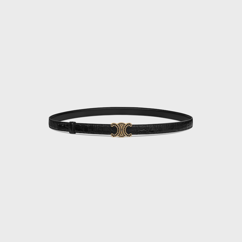 Reversible Strap 18MM IN TAURILLON LEATHER AND CROCODILE EMBOSSED CALFSKIN -  -  - 1 | CELINE
