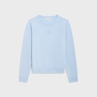 傳統羊絨圓領毛衣 - 嬰兒藍 -  - 1 | CELINE