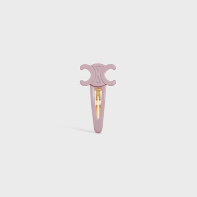 라지 트리옹프 스냅 헤어 클립 - 아세테이트 & 스틸 - 파스텔 핑크/골드 - GIFT FINDER - 1 | CELINE