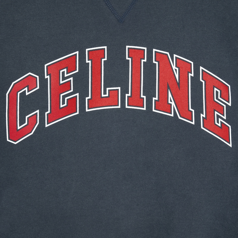 loose sweatshirt IN cotton fleece - NAVY / RED / WHITE -  - 1 | CELINE