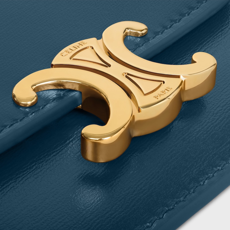 TRIOMPHE翻盖卡包 - 青蓝色 - 新品 - 1 | CELINE