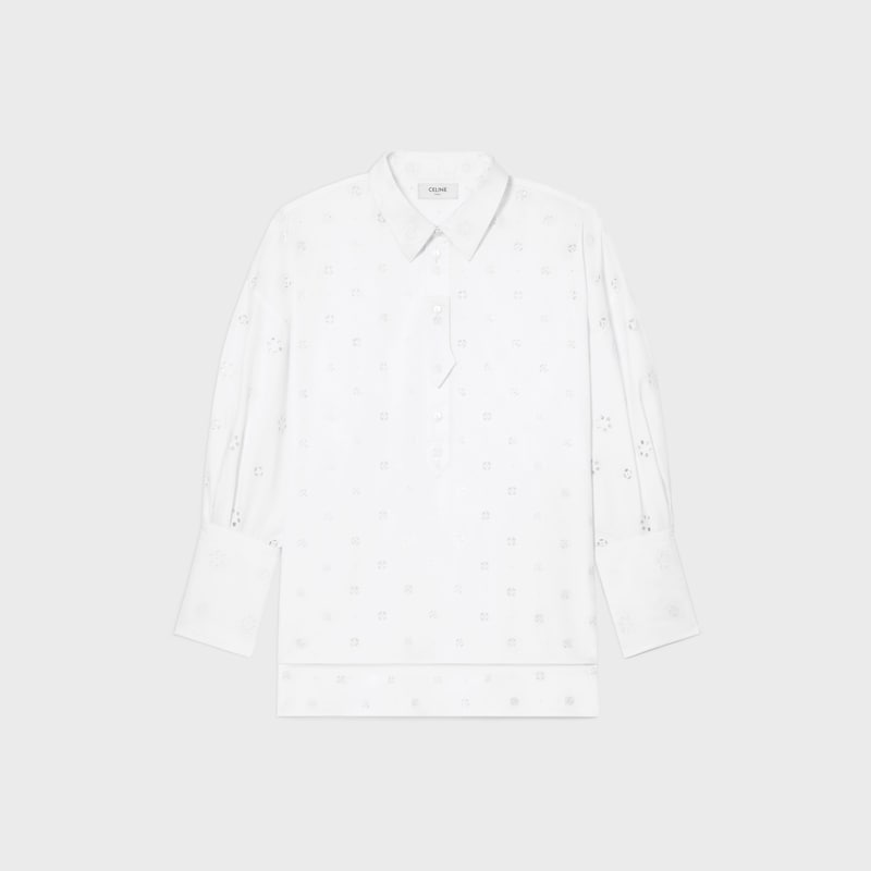 shirt IN broderie anglaise cotton - WHITE -  - 1 | CELINE