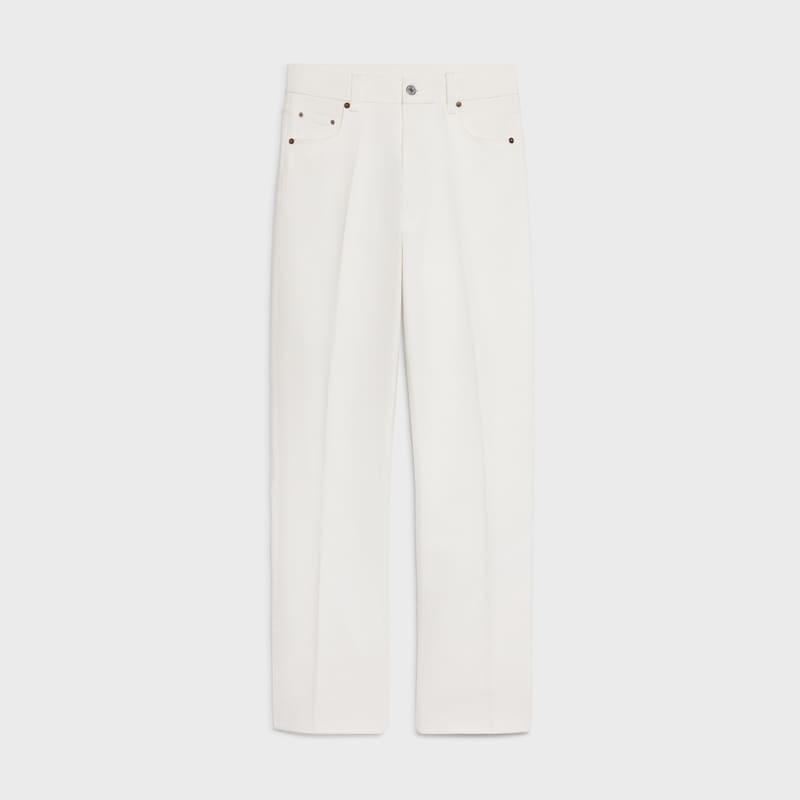 BOYFRIEND JEANS 001 IN heavy cotton twill - WHITE HEAVY STONE WASH -  - 1 | CELINE