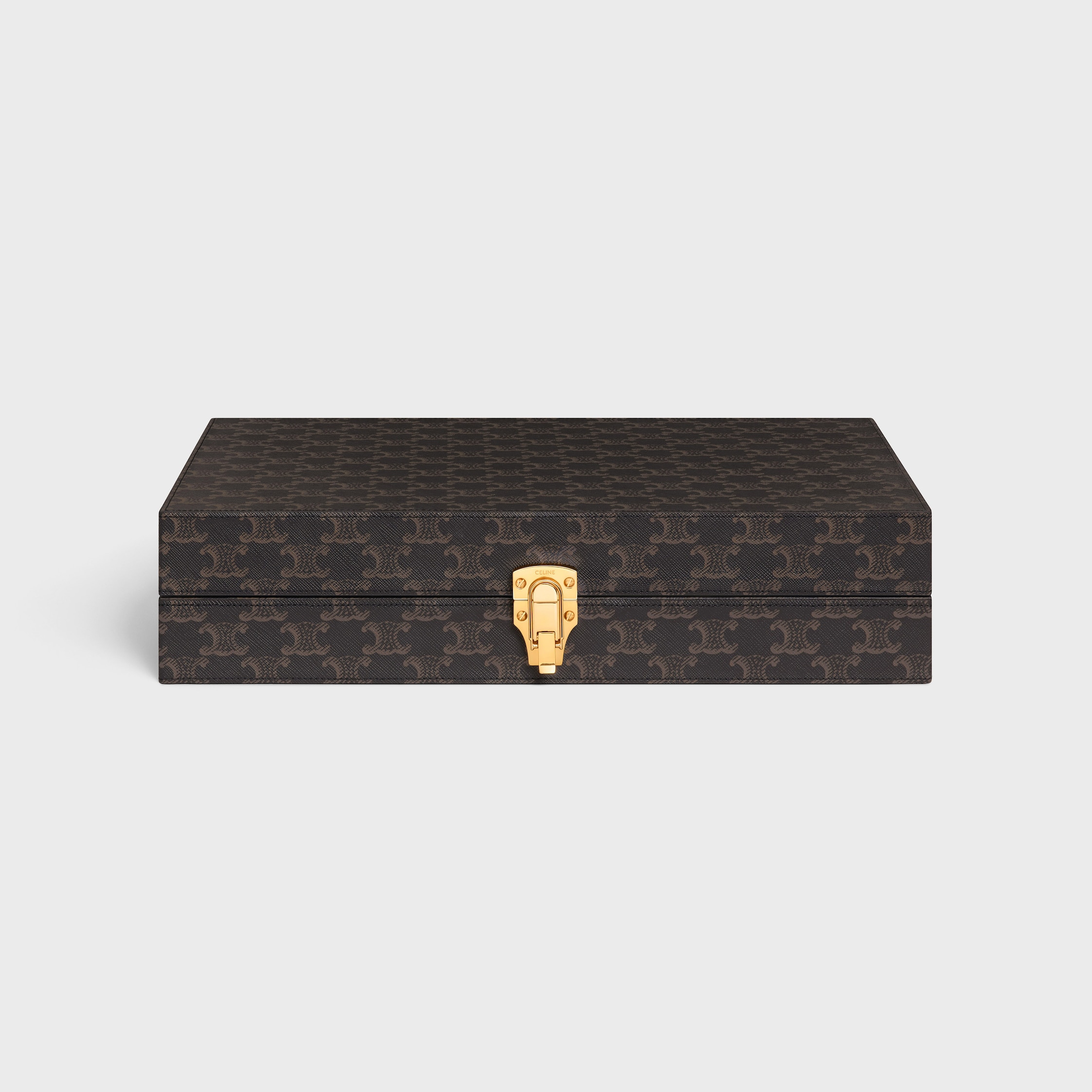 BACKGAMMON IN TRIOMPHE CANVAS - BLACK / TAN | CELINE