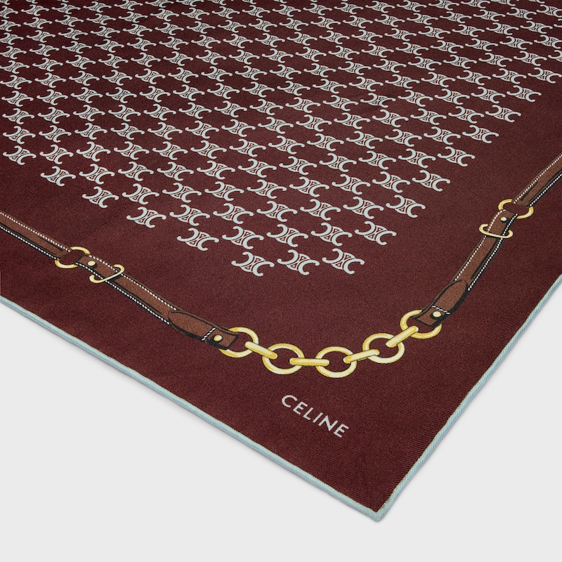 HERITAGE斜纹围巾 - 棕色/婴儿蓝 -  - 1 | CELINE