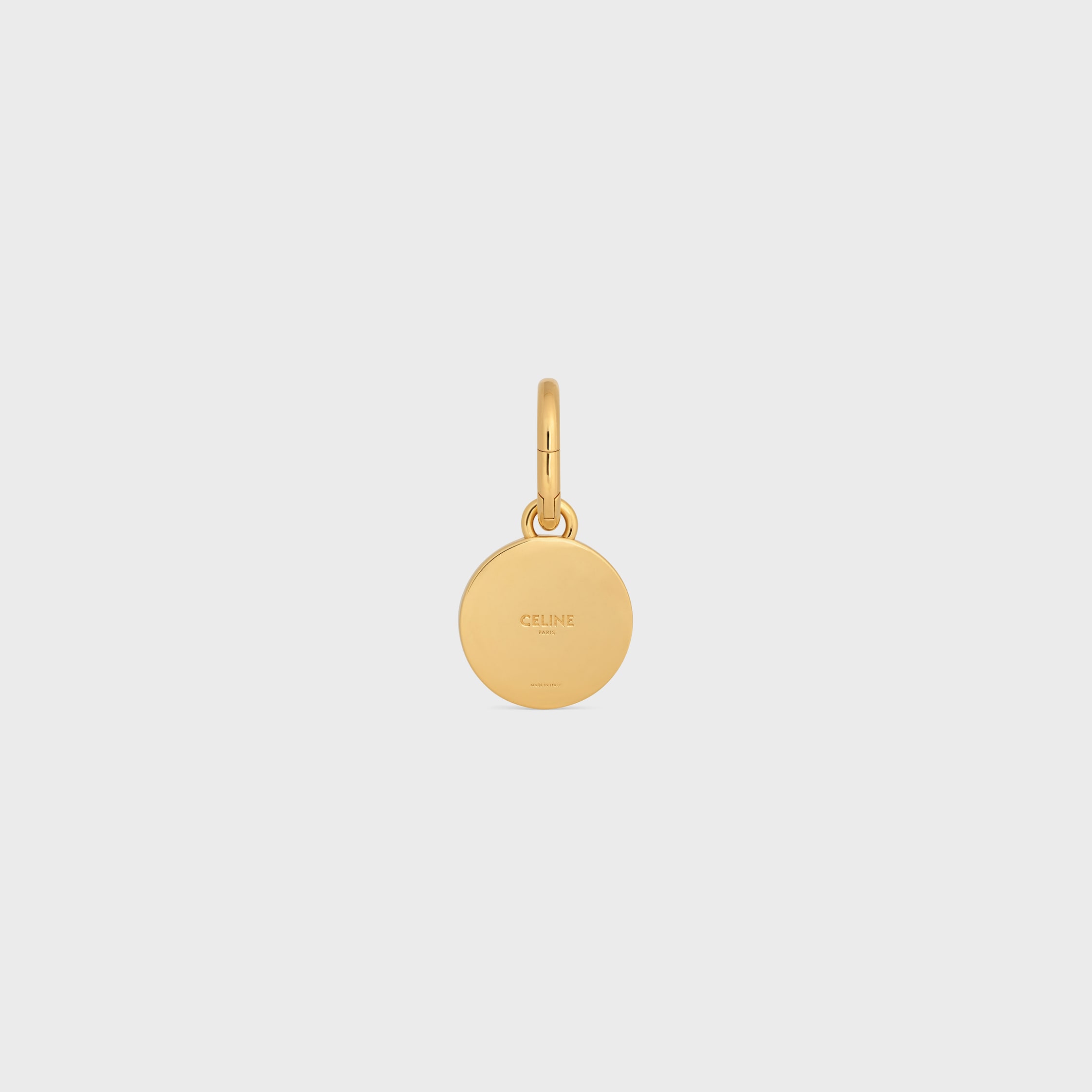 CELINE ゴールド 円形チャーム 専用ポーチ付き CHARMS PEARL MEDAL IN RESIN PEARLS AND BRASS WITH GOLD FINISH