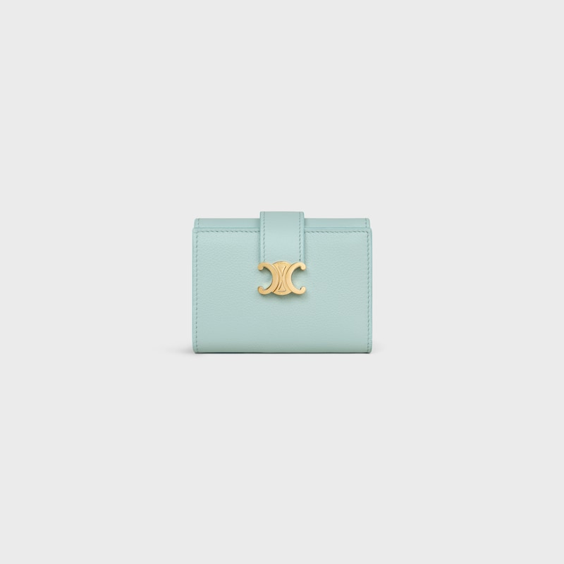 PETIT PORTEFEUILLE NINO VEAU SOUPLE GRAIN&Eacute; - Bleu poudr&eacute; - NOUVEAUT&Eacute;S - 1 | CELINE