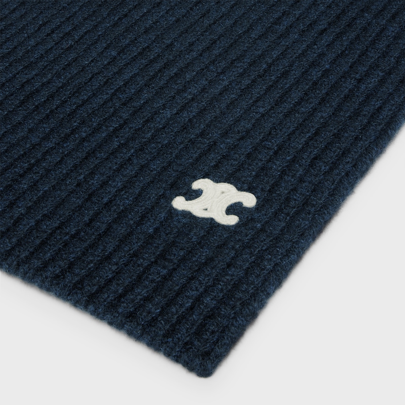 triomphe scarf IN SEAMLESS CASHMERE - NAVY -  - 1 | CELINE
