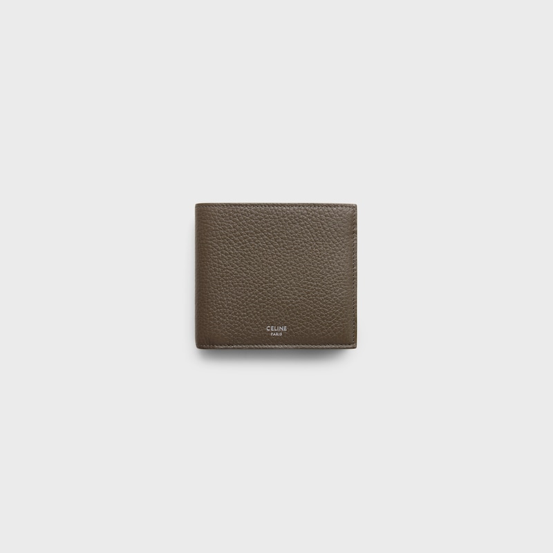 Bi-fold Wallet IN GRAINED CALFSKIN - DARK MOSS - NEW - 1 | CELINE