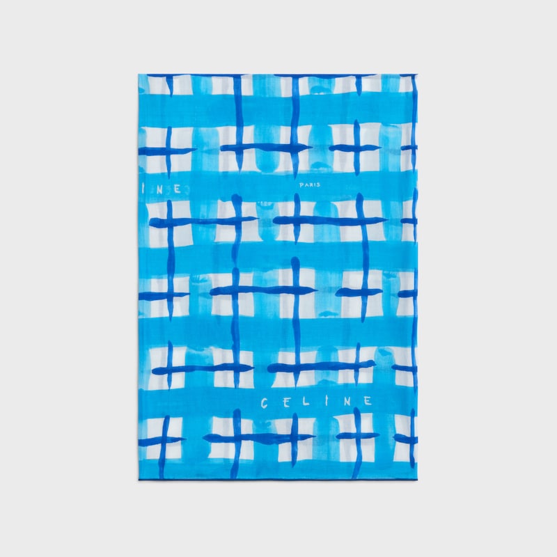 par&eacute;o coton tartan - BLUE/WHITE -  - 1 | CELINE