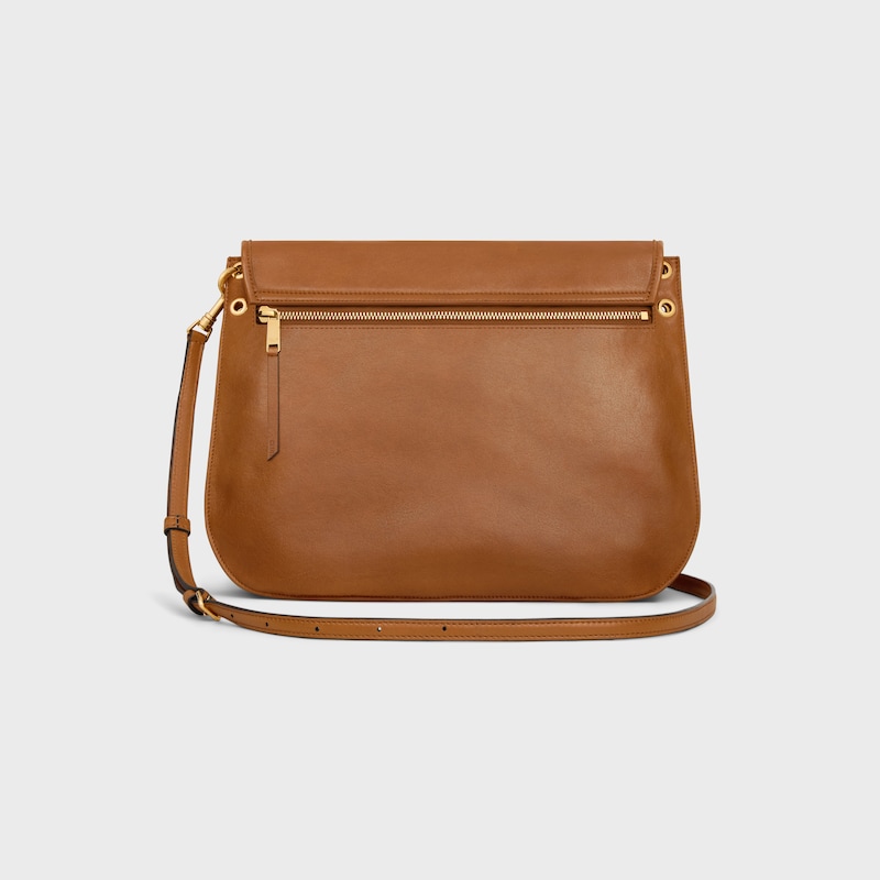 SOFT TRIOMPHE BESACE IN SUPPLE SHINY LAMBSKIN - SOFT TAN - SHOULDER BAGS - 1 | CELINE