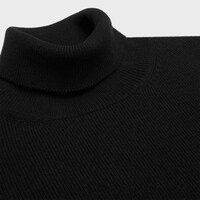 turtleneck sweater in Scottish cashmere - BLACK -  - 2 | CELINE