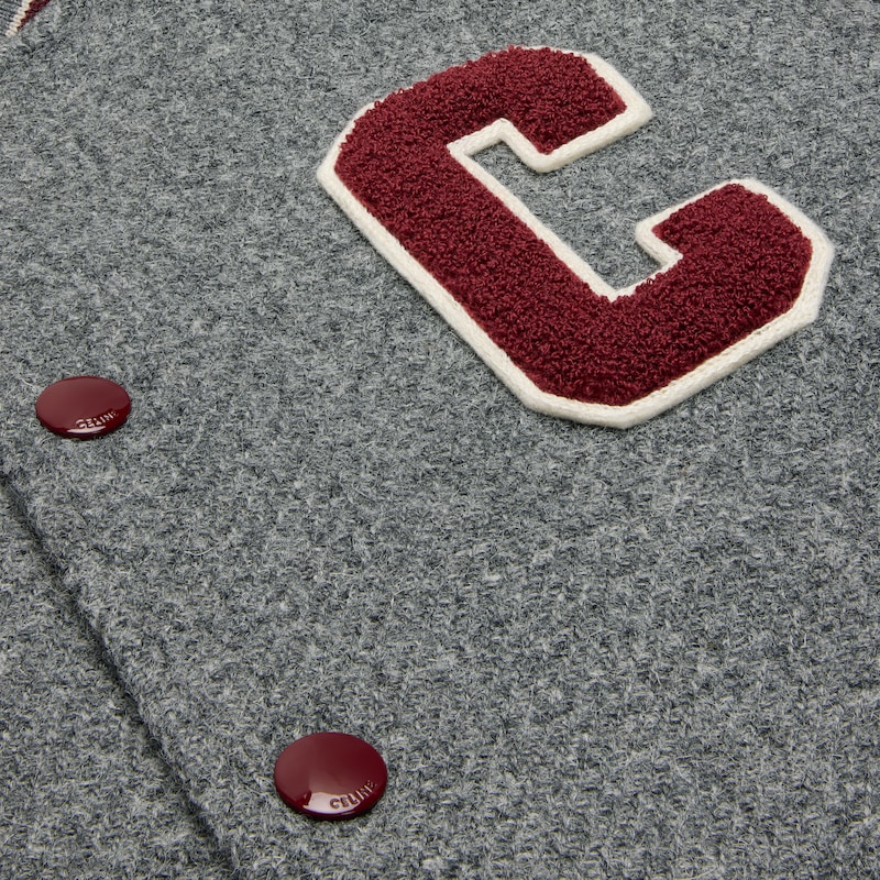 CAZADORA TEDDY CL&Aacute;SICA DE TRICOTINA DE LANA - GRIS/NEGRO/MULTICOLOR -  - 1 | CELINE