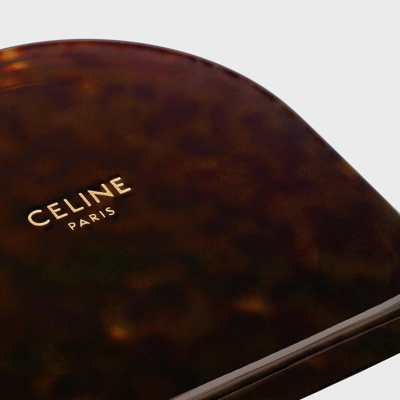 Pocket Mirror in Triomphe Canvas Case - BLACK / TAN - CELINE MAISON - 1 | CELINE