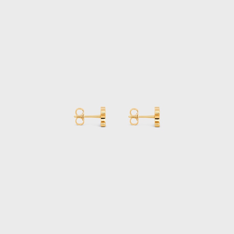 Triomphe Studs in Brass with Gold Finish - GOLD - EARRINGS - 1 | CELINE