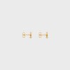 Triomphe Studs in Brass with Gold Finish - GOLD - EARRINGS - 4 | CELINE