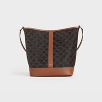 標誌印花牛皮革中號水桶包 - 黃褐色 - TRIOMPHE CANVAS 系列 - 1 | CELINE