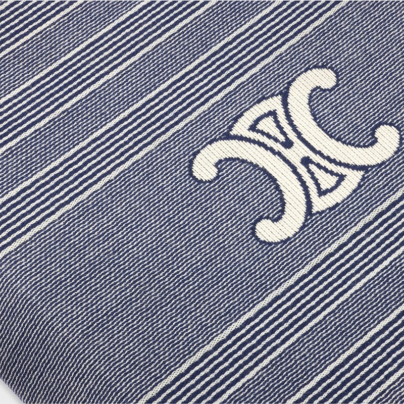 SUN BED IN WOOD AND JACQUARD TEXTILE - BLUE / BEIGE - HOME - 1 | CELINE