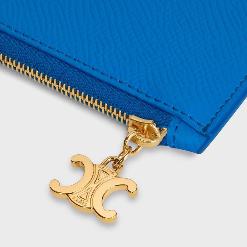 LONG ZIPPED CARD HOLDER IN GRAINED CALFSKIN - ULTRA BLUE - COIN AND CARD HOLDERS - 1 | CELINE