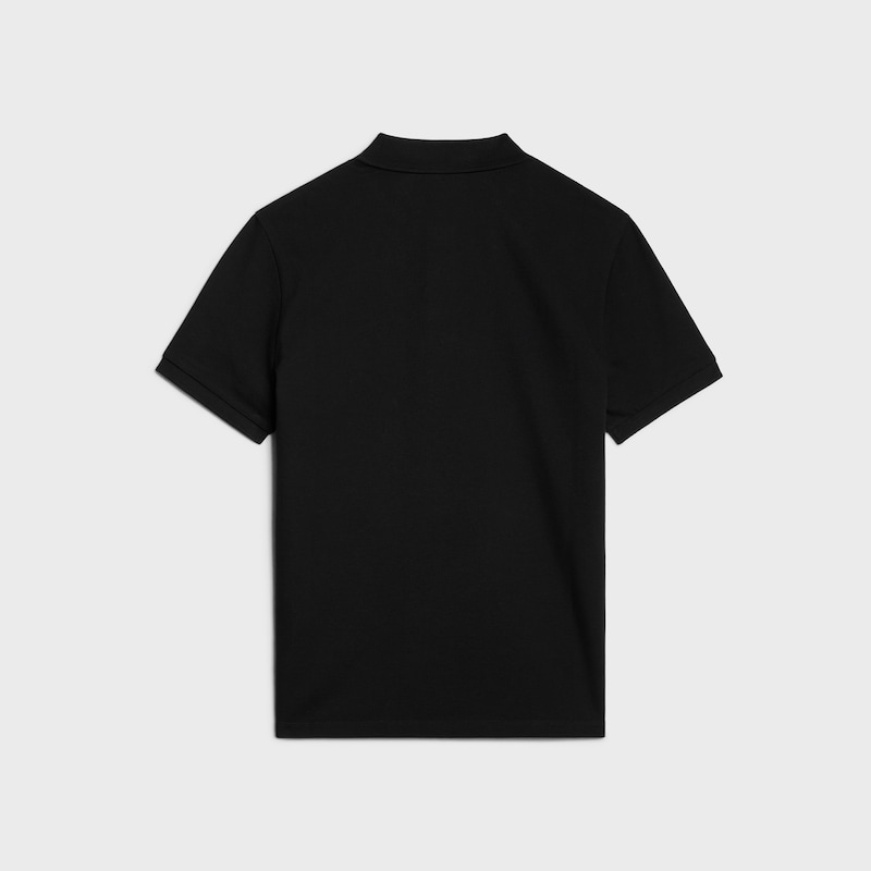 CAMISA ESTILO POLO DE PUNTO DE PIQUÉ DE ALGODÓN - NEGRO / AMARILLO INTENSO -  - 1 | CELINE