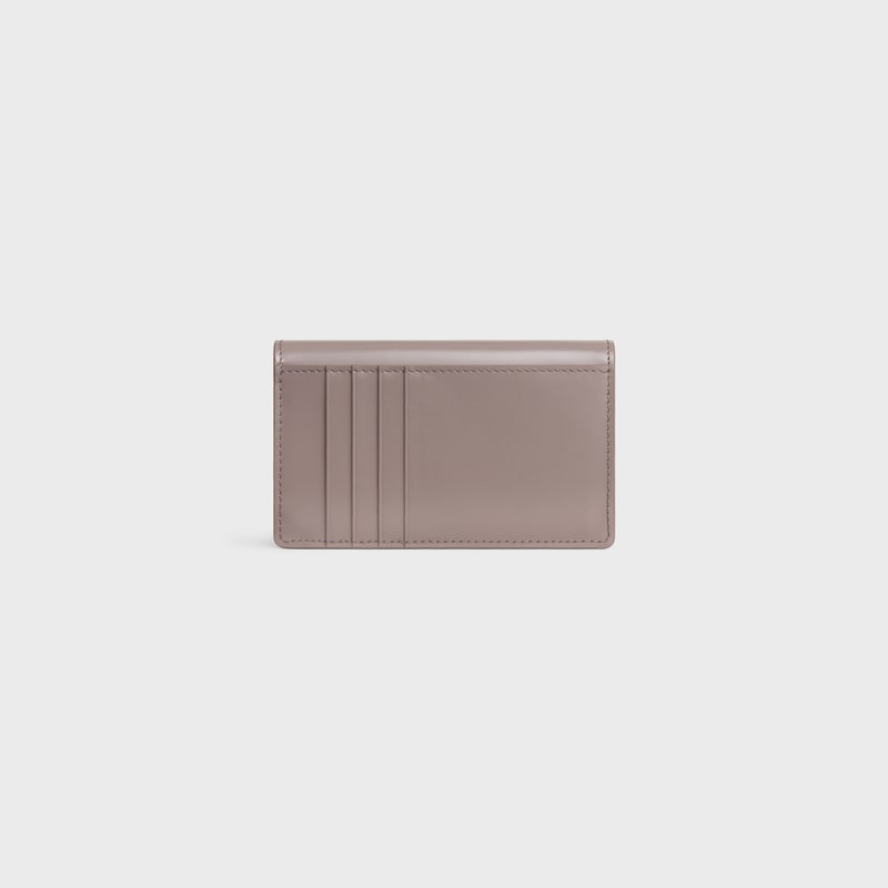 LONG CARD HOLDER WITH FLAP TRIOMPHE  IN Shiny calfskin - PEBBLE - COIN AND CARD HOLDERS - 1 | CELINE
