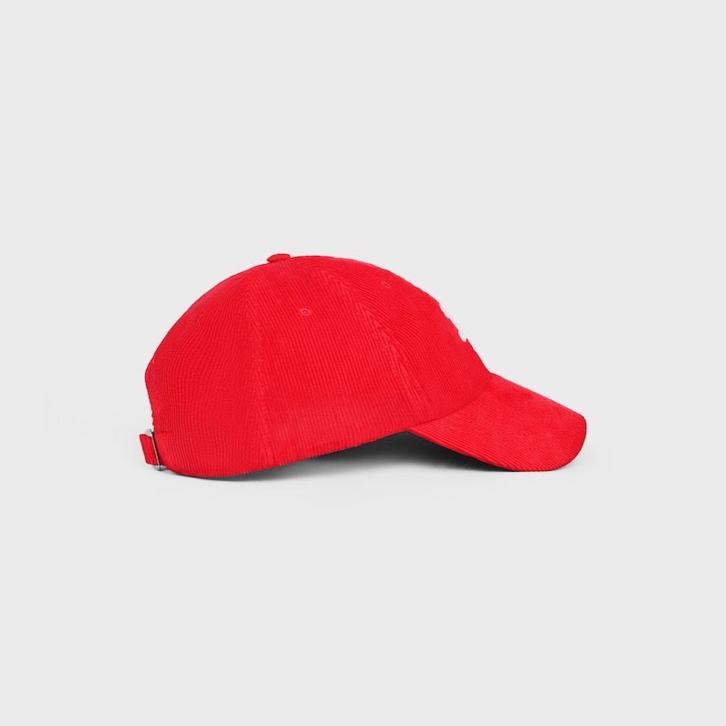 vivienne cap IN corduroy - RED/WHITE -  - 1 | CELINE