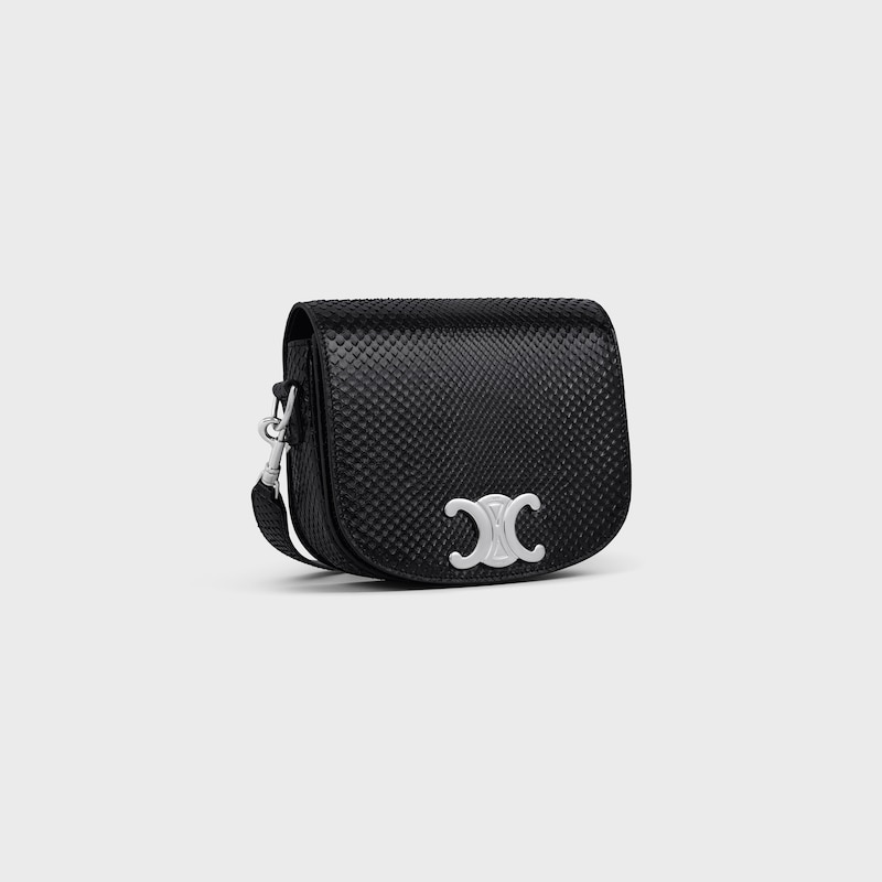 KLEINE UMHÄNGETASCHE MIT RIEMEN UND TRIOMPHE AUS PYTHONLEDER - SCHWARZ - GÜRTELTASCHEN UND MINITASCHEN - 1 | CELINE