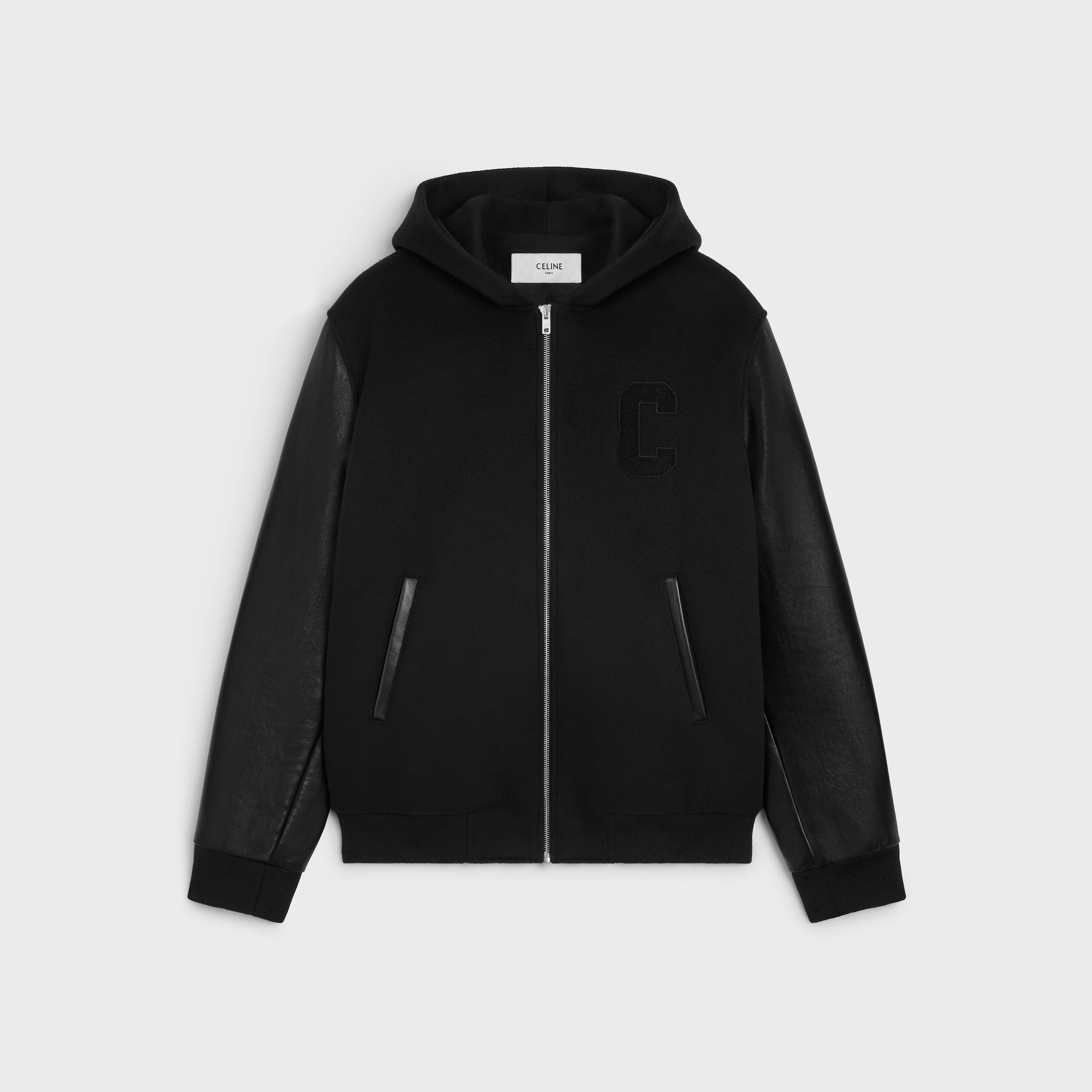 CELINE ルーズ　テディジャケット　ダヴィットヴァイス　WAVE 44 クラシック テディジャケット / テクスチャード加工ウール - ブラック