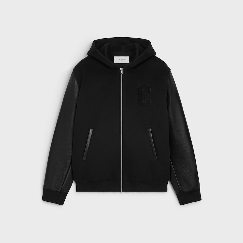 TEDDY JACKET IN DOUBLE-FACE WOOL - BLACK -  - 1 | CELINE