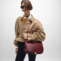 SOFT TRIOMPHE BESACE  IN SUPPLE SHINY LAMBSKIN - SYRAH - SHOULDER BAGS - 2 | CELINE