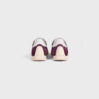CELINE RACER - LOW TOP SNEAKER WITH TRIOMPHE IN NYLON, SUEDE CALFSKIN AND CALFSKIN - PLUM -  - 2 | CELINE
