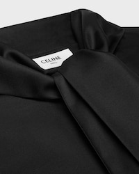 cropped lavalliere shirt IN silk twill - BLACK -  - 2 | CELINE
