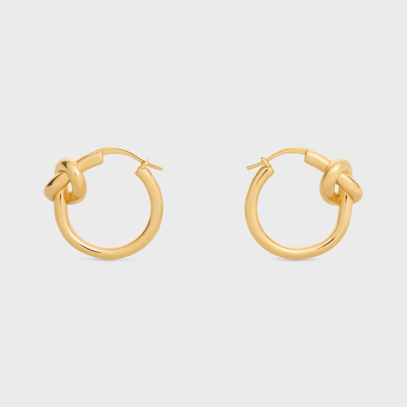 Knot Small Hoops in Brass with Gold finish - Gold - EARRINGS - 1 | CELINE