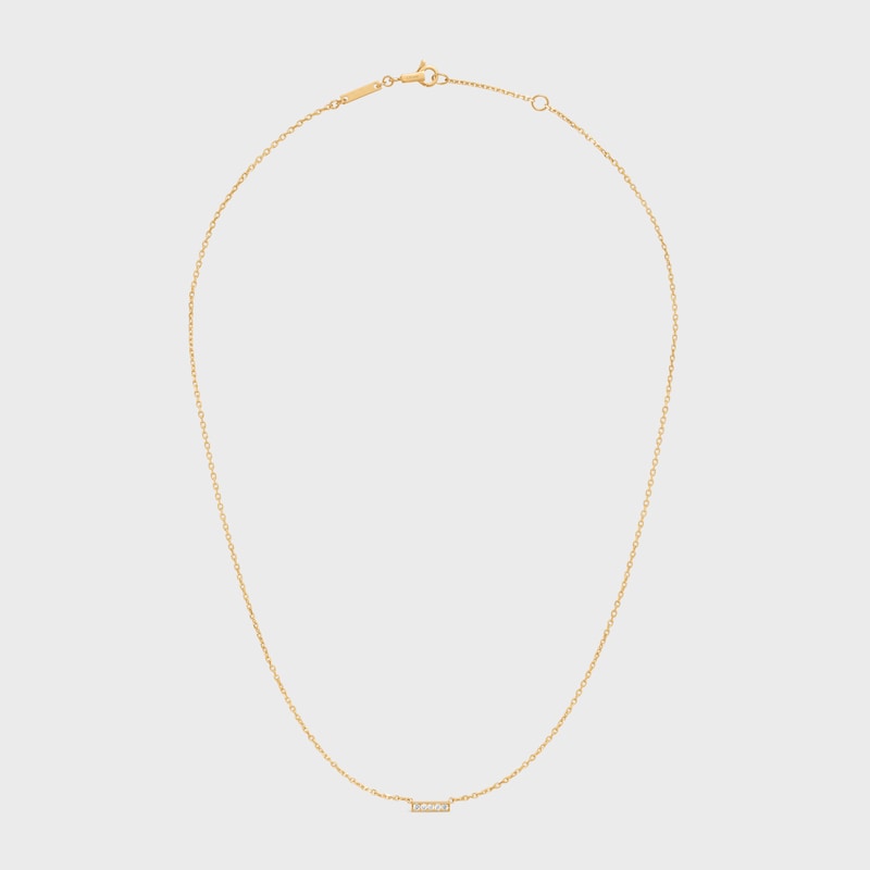 Celine Line Necklace in Yellow Gold and Diamonds - Yellow Gold & White - NECKLACES - 1 | CELINE