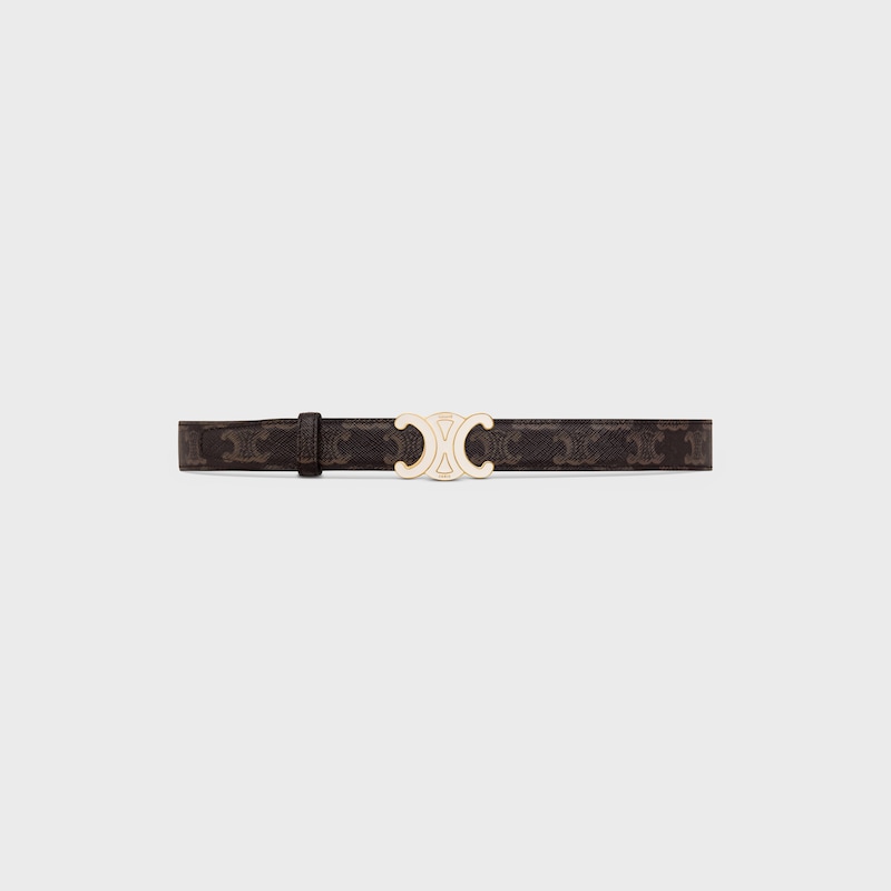 Wendbarer Riemen 25 mm AUS Taurillonleder und Triomphe Canvas -  -  - 1 | CELINE