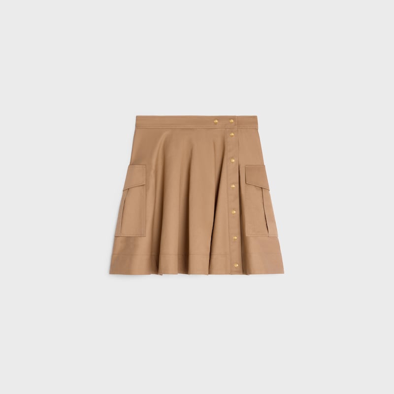 skirt IN cotton twill - CARAMEL -  - 1 | CELINE