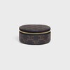Zipped Round Case in Triomphe Canvas and Calfskin - TAN - BEAUTY ACCESSORIES - 1 | CELINE