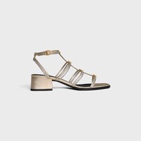 CELINE CLEMENCE MULTI TRIOMPHE SANDAL IN LAMINATED CALFSKIN - PLATINUM/SILVER -  - 1 | CELINE