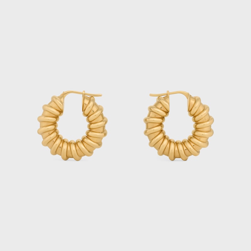 Celine D&eacute;fil&eacute; Torsade Hoops in Brass with Gold Finish - GOLD - NEW COLLECTION WOMEN - 1 | CELINE