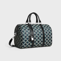 BOLSO BOSTON GRANDE DE LONA TRIOMPHE A RAYAS Y PIEL DE BECERRO - NEGRO/AZUL MARINO - BOLSOS DE TRABAJO Y DE VIAJE - 2 | CELINE