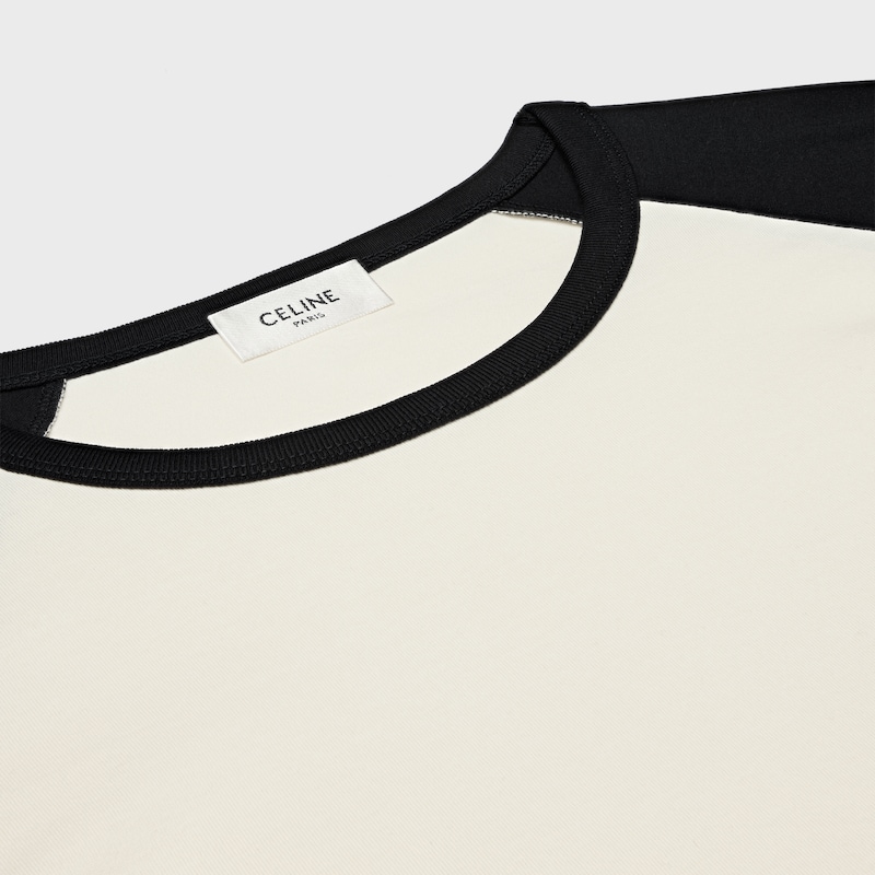 triomphe t-shirt IN cotton jersey - CREAM / BLACK -  - 1 | CELINE