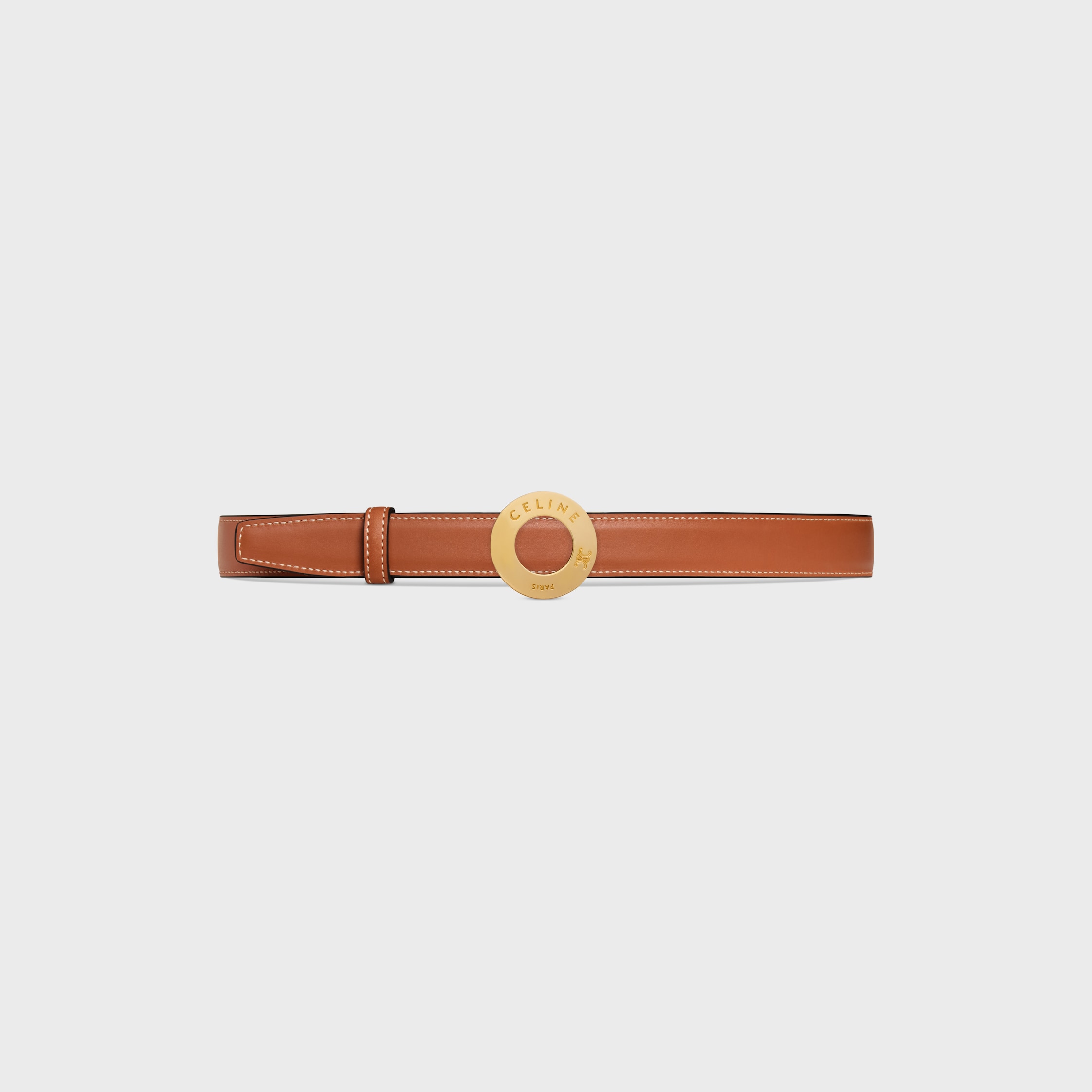 CELINE DISC BUCKLE & REVERSIBLE STRAP 25MM - BLACK / TAN | CELINE