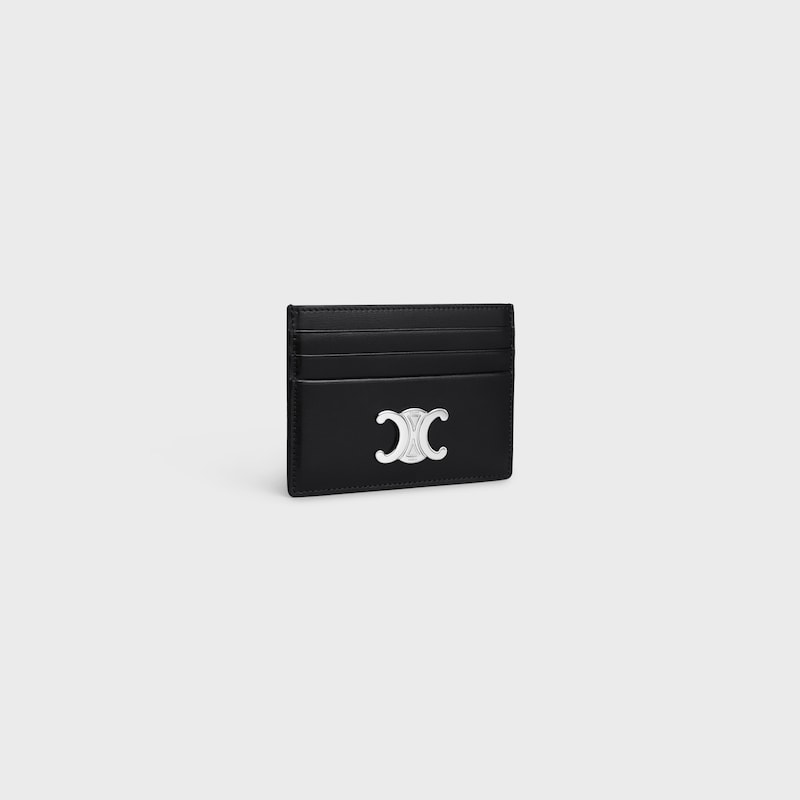 CARD HOLDER TRIOMPHE IN Shiny calfskin - BLACK - COIN AND CARD HOLDERS - 1 | CELINE